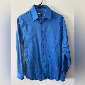 Men’s Express Blue Slim Fit Button Down Shirt (XS)